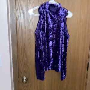 Brand New Dark Purple Velvet Top SZ L
